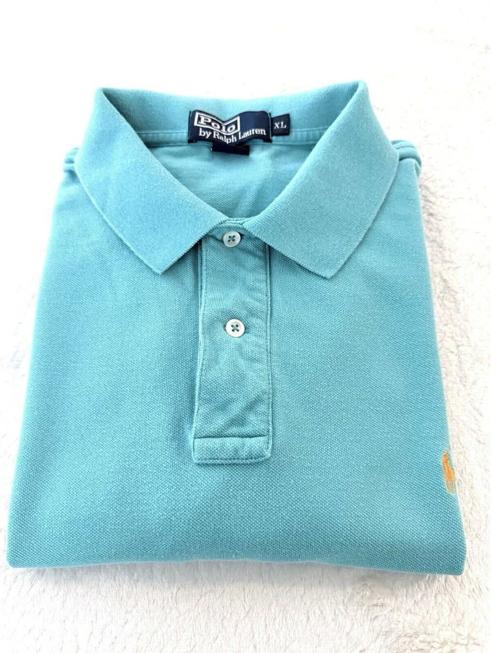 Polo Ralph Lauren Men’s XL Aqua Blue Mesh Polo Shirt Short Sleeve Pony Logo